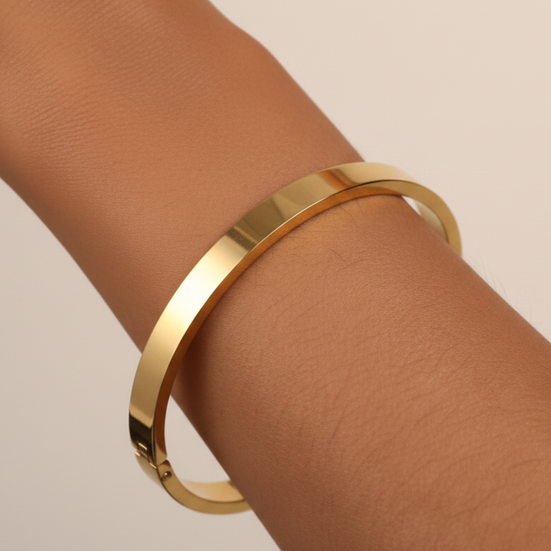 Gold Bangle on Brown Skin