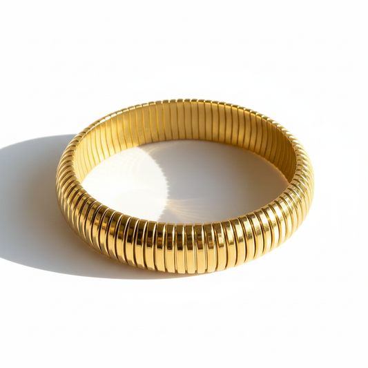 Soleil Coil Bangle – plain white background